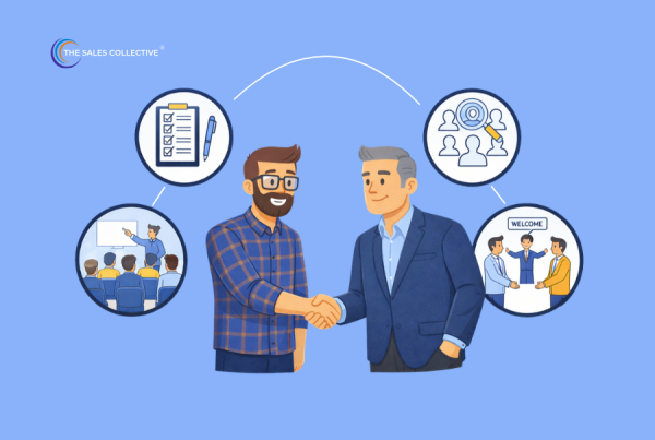 A sales trainer and sales leader agree on a sales training program